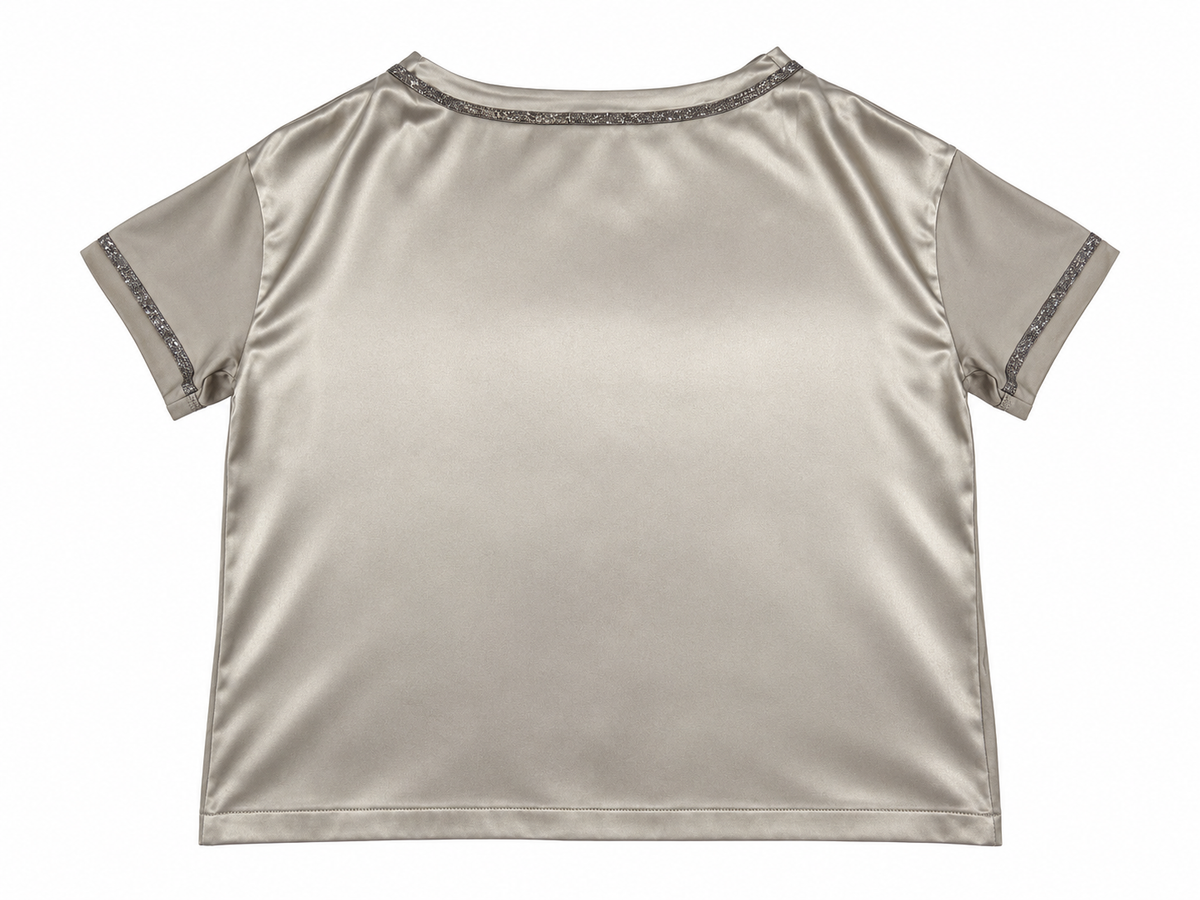 Fabiana Filippi Monili Trim Silk & Cotton Top ladies