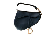 CHRISTIAN DIOR Calfskin Saddle Bag in Black Leather Bag Handbag ladies
