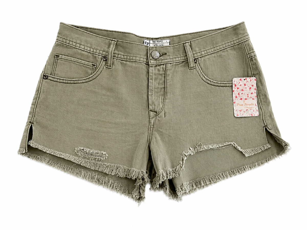 Free People Distressed Denim Shorts – Silver Lining – Size W25 ladies