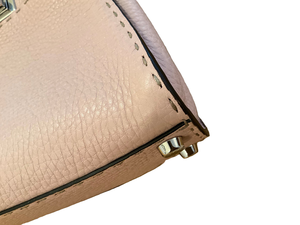 Fendi Pink Selleria Leather Mini Peekaboo Top Handle Bag Handbag ladies