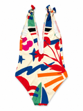 ERES Printed Plunging One-Piece Swimsuit ladies