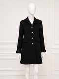 Gucci Black Wool Coat with GG Pearl Buttons – IT 34 / XXS ladies
