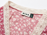 RIXO Amina Lace-Trim Floral Midi Dress – Pink – UK 12 US 8 ladies