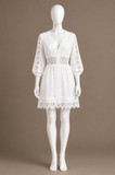 Zara WHITE SHORT RAMIE DRESS REF 2731/063 SIZE S small ladies