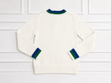 Jacadi Paris Boys White Cable Knit Cotton Sweater Jumper Size 8 Years (128 cm) children