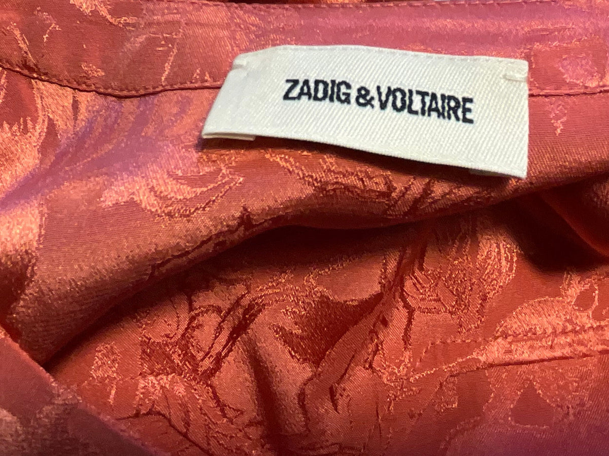 Zadig & Voltaire Ramasco 100% Silk Jacquard Dress size M medium ladies