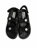 Chanel Suede Leather Dad Sandals in Black Size 38 1/2 UK 5.5 US 8.5 ladies