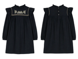 Bonpoint Navy Wool Cotton Embroidered Dress size 14 years children