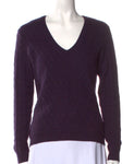 Ralph Lauren Black Label Pure Cashmere Cable Knit Pullover Jumper Sweater Sz XS  ladies