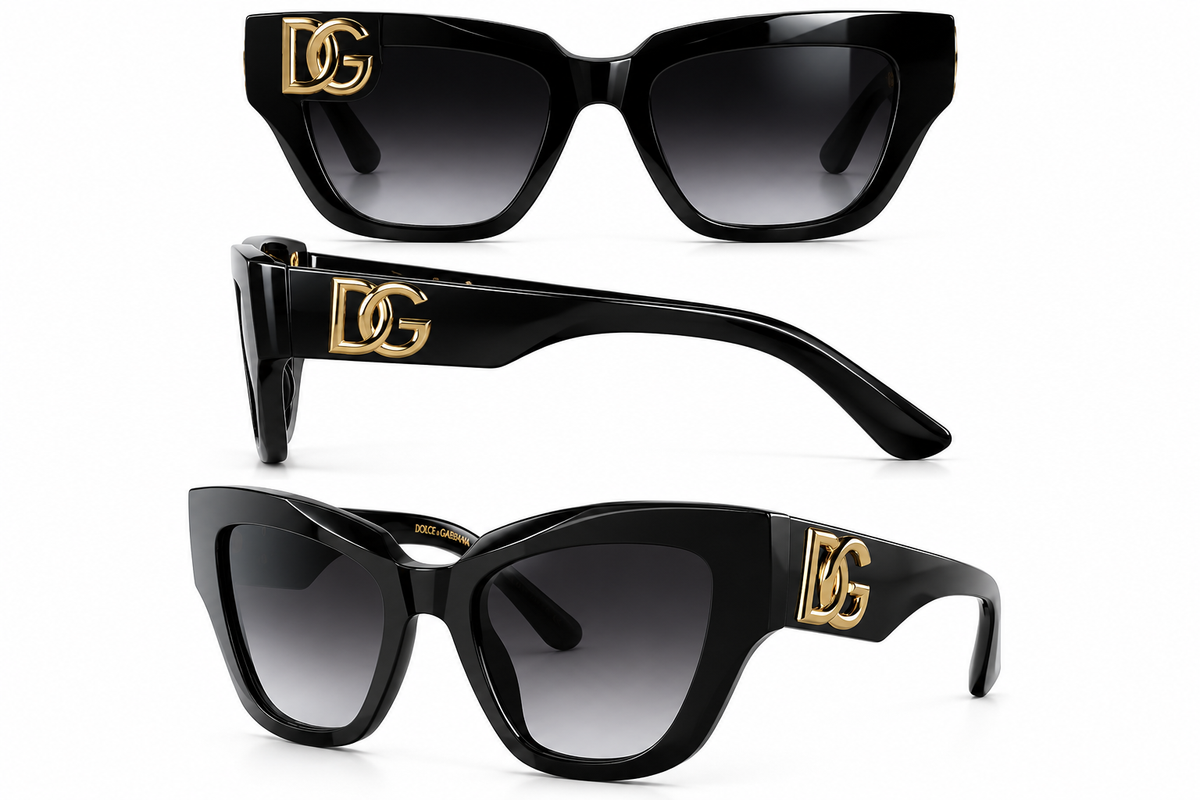 Dolce & Gabbana DG4404 Black Grey Gradient Cat Eye Sunglasses ladies