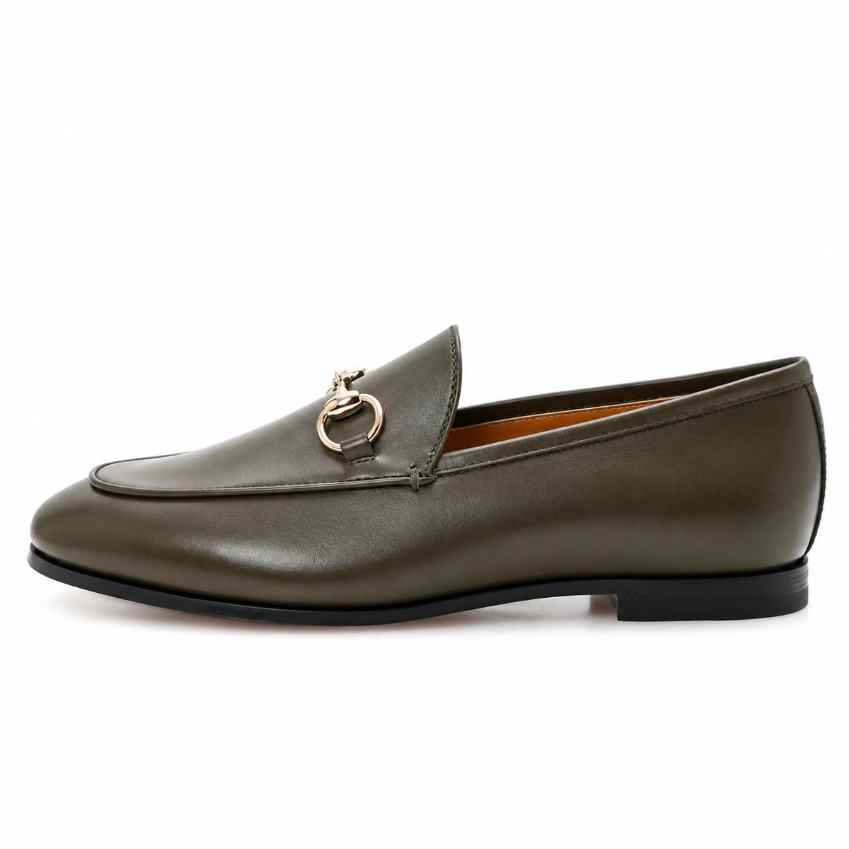 GUCCI Calfskin Womens Jordaan Loafers Luscious Green Size 38 1/2 ladies