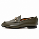 GUCCI Calfskin Womens Jordaan Loafers Luscious Green Size 38 1/2 ladies