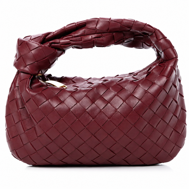 Bottega Veneta Mini Jodie Intrecciato Nappa Leather Handbag Burgundy ladies