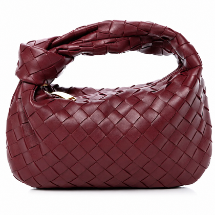 Bottega Veneta Mini Jodie Intrecciato Nappa Leather Handbag Burgundy ladies