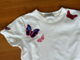 VALENTINO Garavani White Cotton Butterfly Embroidered T-Shirt Size M medium ladies