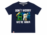 LEGO Ninjago “Don’t Worry We’re Ninja” Kids Blue T-Shirt Size 110 (4–5 Years) children