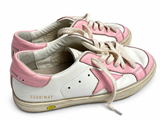 Golden Goose May Kids Pink & White Leather Distressed Trainers – Size 36 children