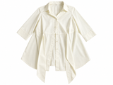 Ivory Cotton Asymmetric Shirt ladies