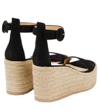 GIANVITO ROSSI 45 suede espadrille wedge sandals size 38 ladies