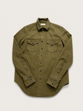 Saint Laurent Distressed Classic Stonewashed Denim Western Shirt – Khaki – Medium men
