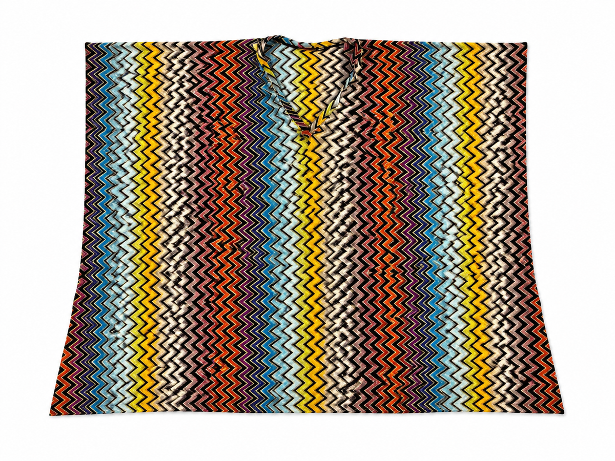Missoni Multicolour Zigzag Metallic Knit Short Kaftan – Size M ladies