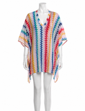 Missoni Zigzag Crochet-Knit Kaftan Cover-Up Dress ladies