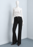 Mango Violet Flared High-Rise Jeans – Black ladies