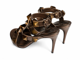 Valentino Garavani Roman Stud T-Strap Leather Sandals Size 39 1/2 ladies