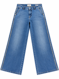 Cambio Wide-Leg Blue Denim Jeans – Italian Fabric ladies