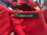 Roberto Cavalli Red Floral Backless Mini Dress Size I 42 UK 10 US 6 ladies