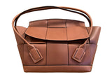 BOTTEGA VENETA French Calfskin Large Intrecciato Arco 33 Wood Brown Bag Handbag ladies