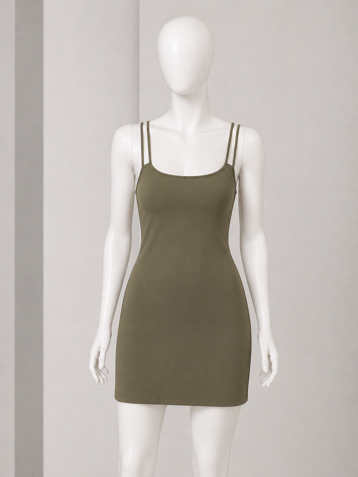 Eres Inga Khaki Strappy Mini Dress – F 40 UK 12 ladies