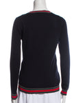 Gucci Navy Web Trim Wool Knit Pullover Sweater Jumper Size XS ladies