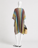 Missoni Multicolour Zigzag Metallic Knit Short Kaftan – Size M ladies