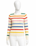 Polo Ralph Lauren Multicolour Striped Cable-Knit Cashmere Sweater size M ladies