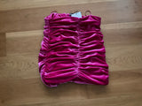 Zara Womens Hot Pink Draped Velvet Stretch Body Con Mini Skirt Size S Small ladies