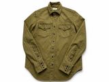 Saint Laurent Distressed Classic Stonewashed Denim Western Shirt – Khaki – Medium men