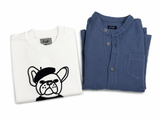 Il Gufo Set of 2 – Linen Shirt & French Bulldog Sweatshirt – 3A (98 cm) children