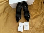 Celine Suede Leather And Crystals Heels Pumps Size 38 UK 5 US 8 ladies