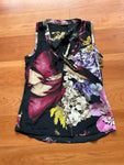 ROBERTO CAVALLI FLORAL SILK TANK TOP BLOUSE SIZE I 38 US 2 UK 6 XS ladies