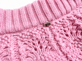 Sportmax Pink Wool & Cashmere Pointelle Knit Sweater – Size M ladies
