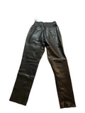 Kujten Lisa Black leather joggers pants trousers Size M medium ladies
