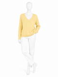 Jaeger Extra Fine Merino Wool V-Neck Jumper size M medium ladies