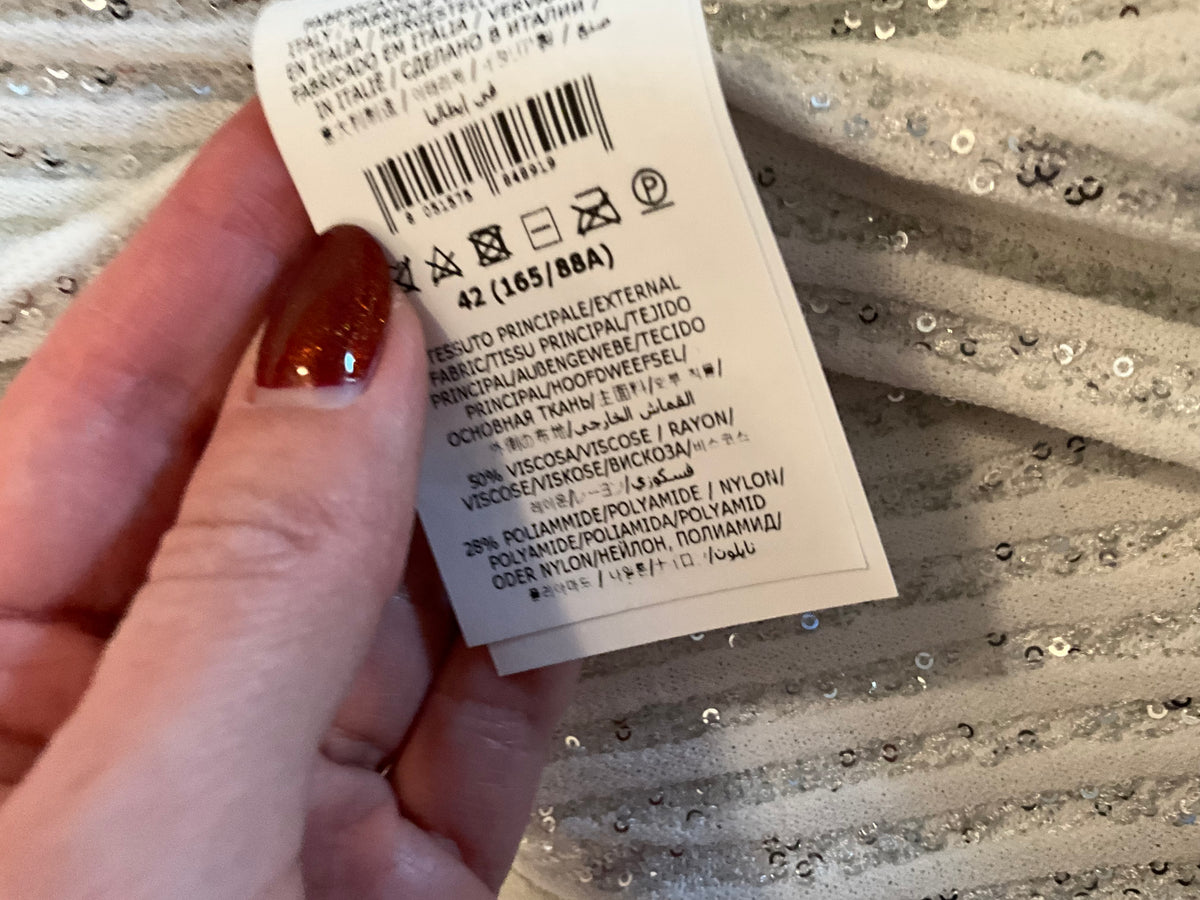 Missoni white Sequin-embellished ribbed-knit midi dress Size I 42 UK 10 US 6 ladies