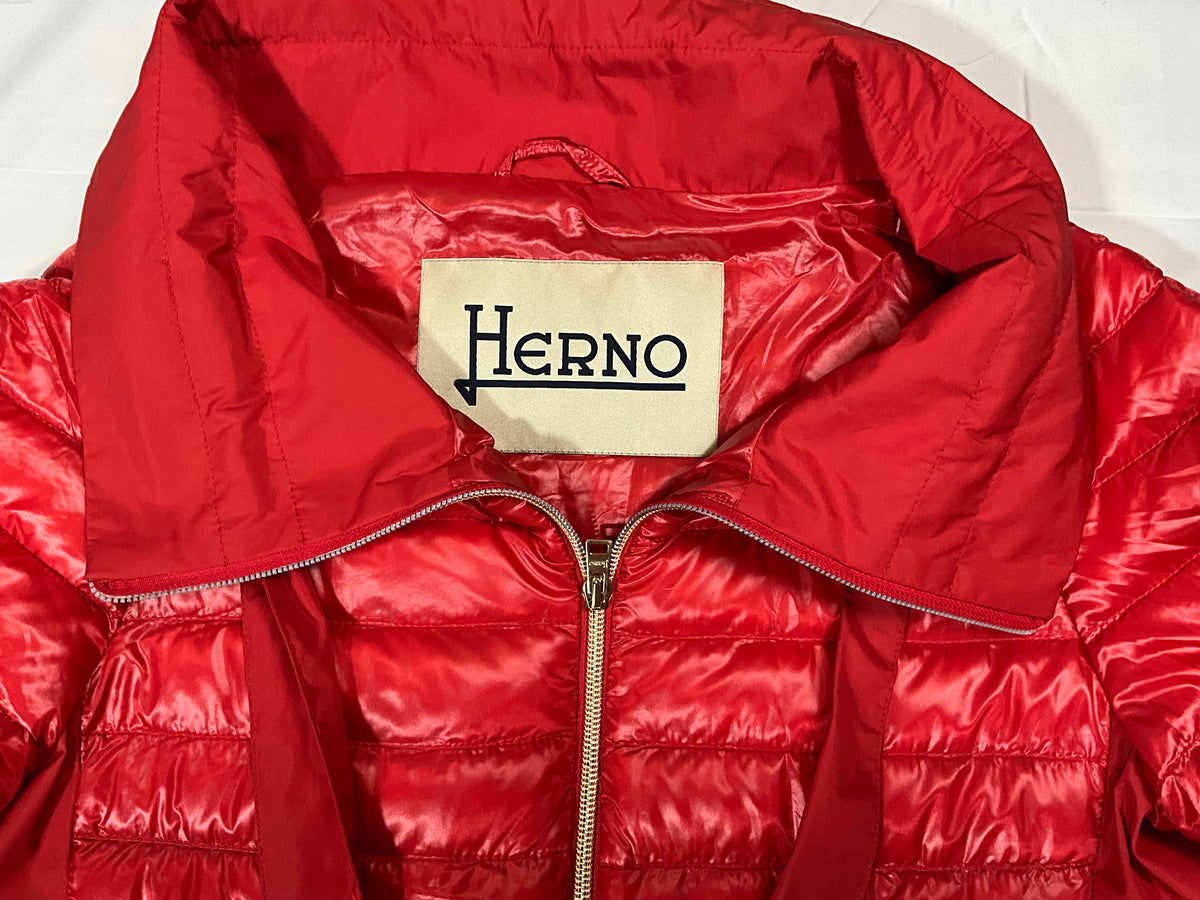 HERNO Short sleeve puffer down feathers jacket SIZE I 40 UK 8 US 4 LADIES