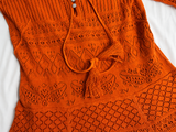Zadig & Voltaire Memphisia Co Bandana Knit Dress – Tangerine Orange – Size M ladies