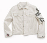 Zadig and Voltaire kioky stretch denim snake embroidered jacket size M medium ladies