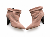 Isabel Marant Lisbo Studded Story Short Boots in Lilac Suede Leather Size 38 ladies