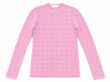 Sportmax Pink Wool & Cashmere Pointelle Knit Sweater – Size M ladies