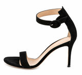 Gianvito Rossi Portofino 85 Black Suede Sandals – Size EU 38 ladies